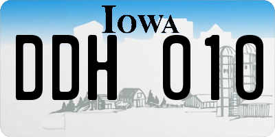 IA license plate DDH010