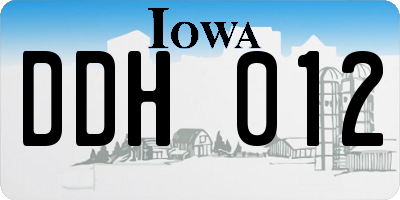 IA license plate DDH012