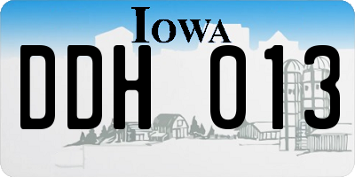 IA license plate DDH013