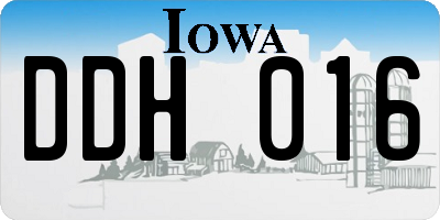 IA license plate DDH016