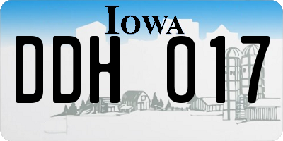 IA license plate DDH017