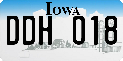 IA license plate DDH018