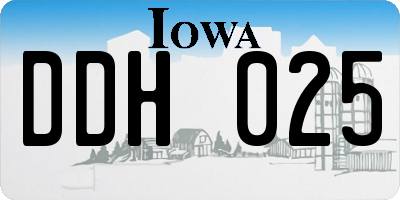 IA license plate DDH025