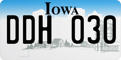 IA license plate DDH030