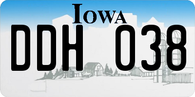 IA license plate DDH038