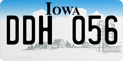 IA license plate DDH056