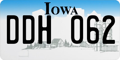 IA license plate DDH062