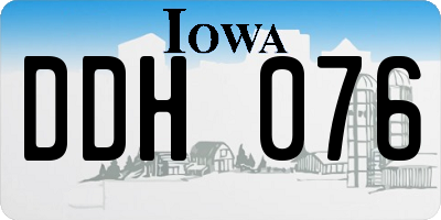 IA license plate DDH076