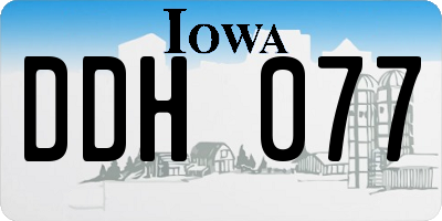 IA license plate DDH077