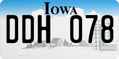 IA license plate DDH078