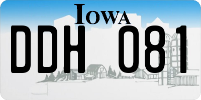 IA license plate DDH081
