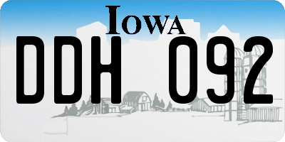 IA license plate DDH092