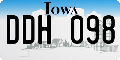 IA license plate DDH098