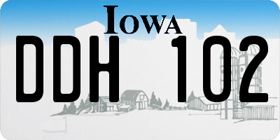 IA license plate DDH102