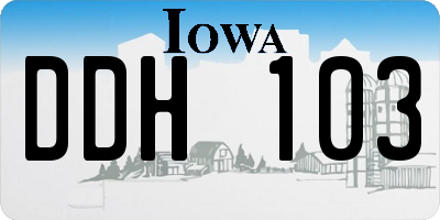 IA license plate DDH103
