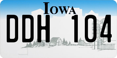 IA license plate DDH104