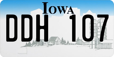 IA license plate DDH107