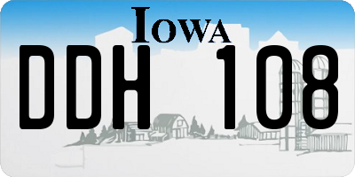 IA license plate DDH108