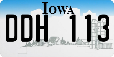 IA license plate DDH113