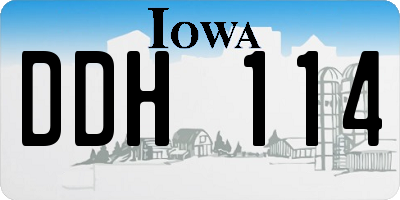 IA license plate DDH114