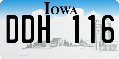 IA license plate DDH116