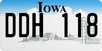 IA license plate DDH118