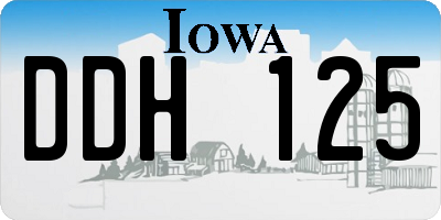 IA license plate DDH125