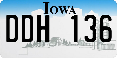 IA license plate DDH136