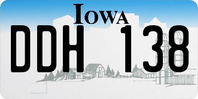 IA license plate DDH138