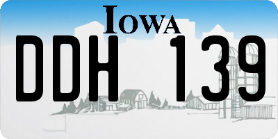 IA license plate DDH139