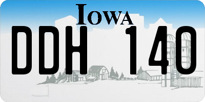 IA license plate DDH140