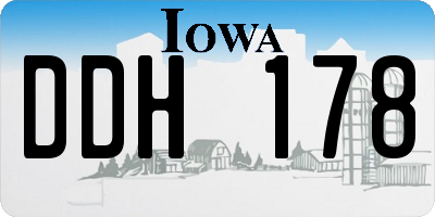 IA license plate DDH178