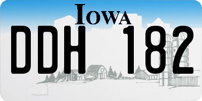 IA license plate DDH182