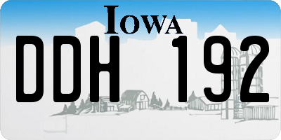 IA license plate DDH192