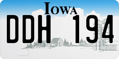 IA license plate DDH194