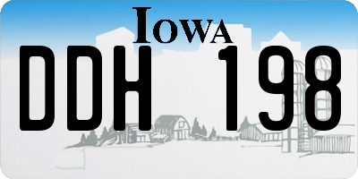 IA license plate DDH198