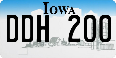 IA license plate DDH200