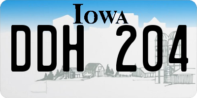 IA license plate DDH204