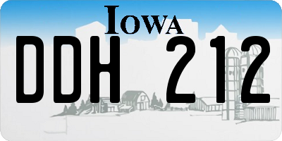 IA license plate DDH212
