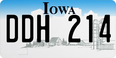 IA license plate DDH214