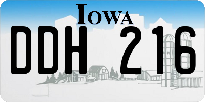 IA license plate DDH216