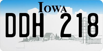 IA license plate DDH218
