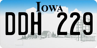 IA license plate DDH229