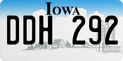 IA license plate DDH292