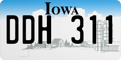 IA license plate DDH311