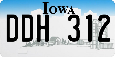 IA license plate DDH312