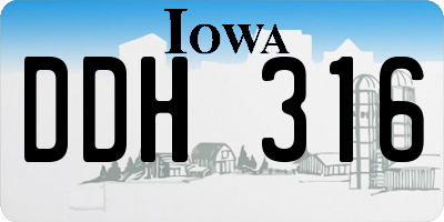 IA license plate DDH316