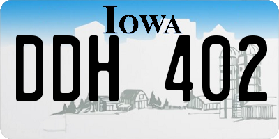 IA license plate DDH402