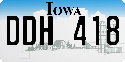 IA license plate DDH418