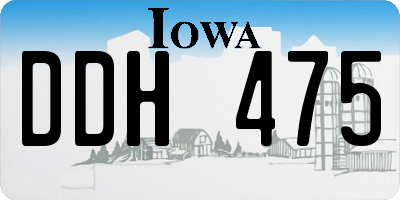 IA license plate DDH475